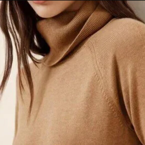Banana Republic Turtleneck Sweater Dress Size M Medium Camel Heather Women's NWT - Picture 2 of 5
